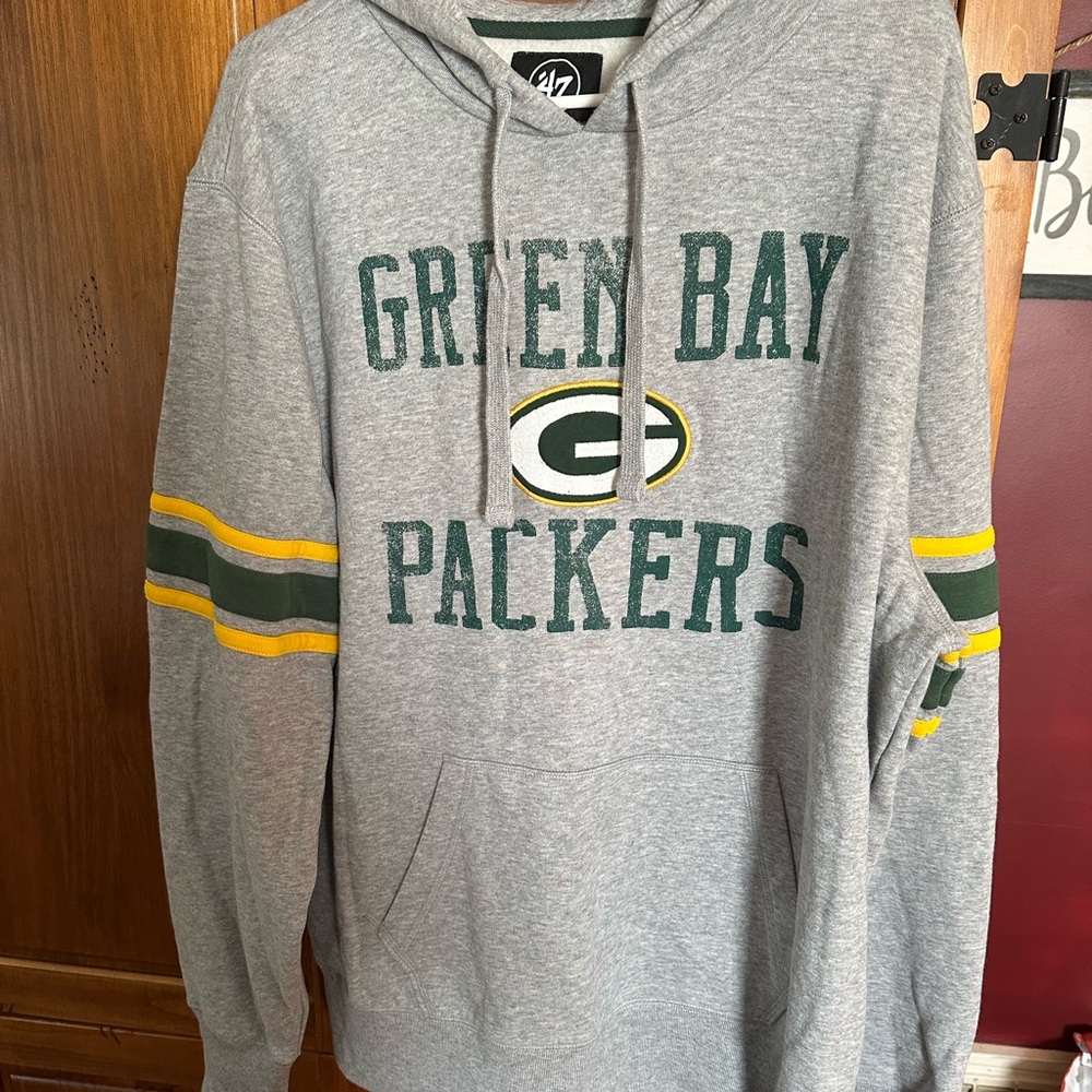 47 Brand Gray Green Bay Packers Sweatshirt Size XL Like New